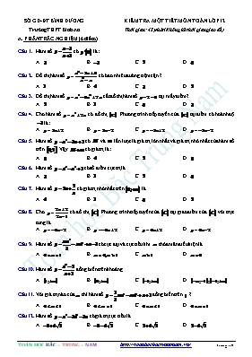 Kiểm tra một tiết môn Toán lớp 12